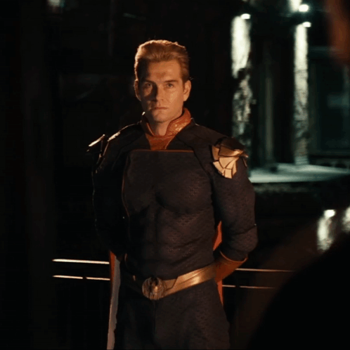 Superhero Man With Belt Buckle GIF
