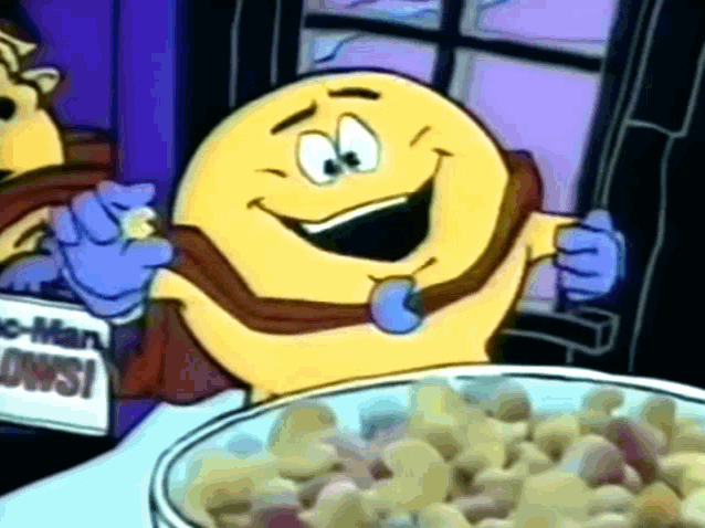 Superhero Pacman Yummy Cereal Commercial GIF