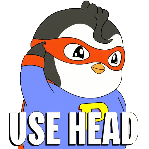 Superhero Penguin With Use Head Text