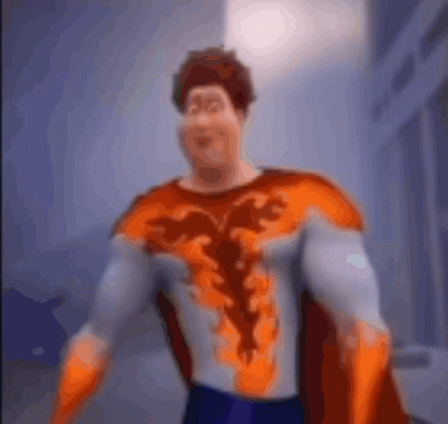 Superhero with Orange Cape