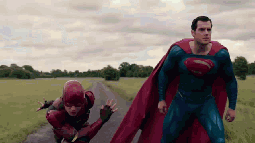 Superheroes Flash Vs. Superman GIF.