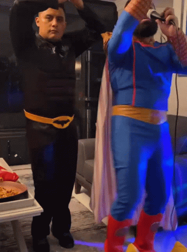 Superman And Batman Dancing GIF