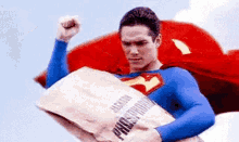 Superman Carrying A Parcel GIF