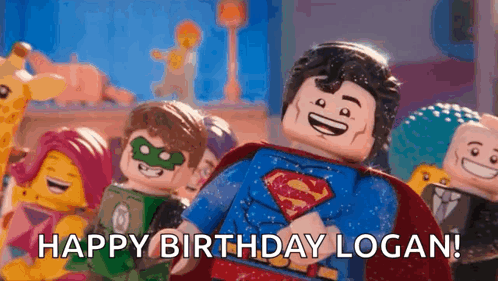 Superman Flash Happy Birthday Logan GIF