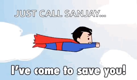 Superman Flying Just Call Sanjay I've Come To Save You GIF