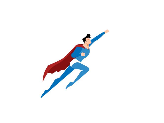 Superman Flying Rotating In Place GIF