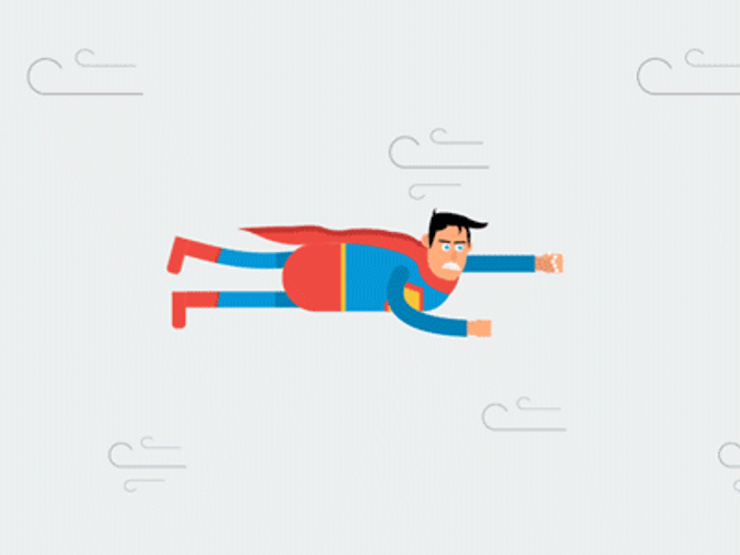 Superman Flying Through Different Places GIF