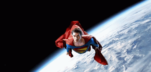 Superman Flying Through Space