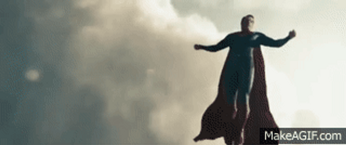 Superman Flying To Space GIF