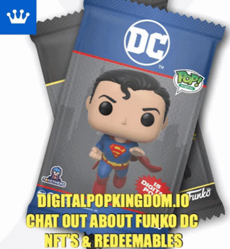 Superman Funko Pop DigitalPopKingdom.io Chat About Funko DC NFTs GIF