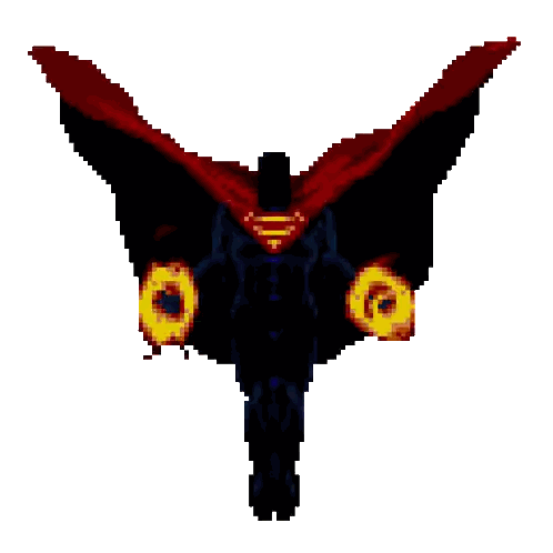 Superman Pixel Art With Cape