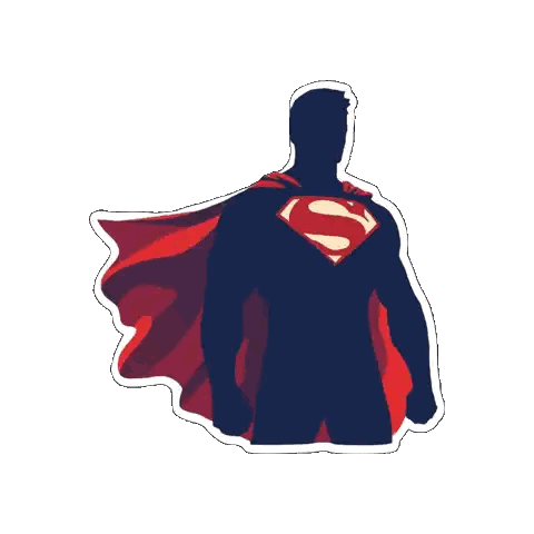Superman Sticker with Red Cape