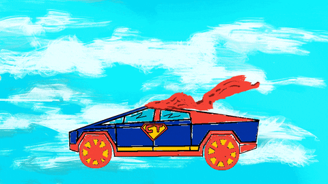 Superman Themed Car Flying GIF