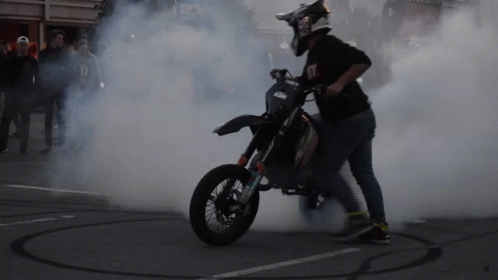 Supermoto Bike Burnout GIF