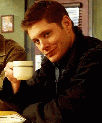 Supernatural Dean Winchester Holding Cup Of Coffee GIF