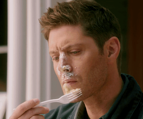 Supernatural Dean Winchester Licking Icing GIF