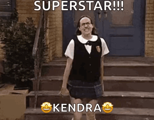 Superstar Kendra Standing on Stairs