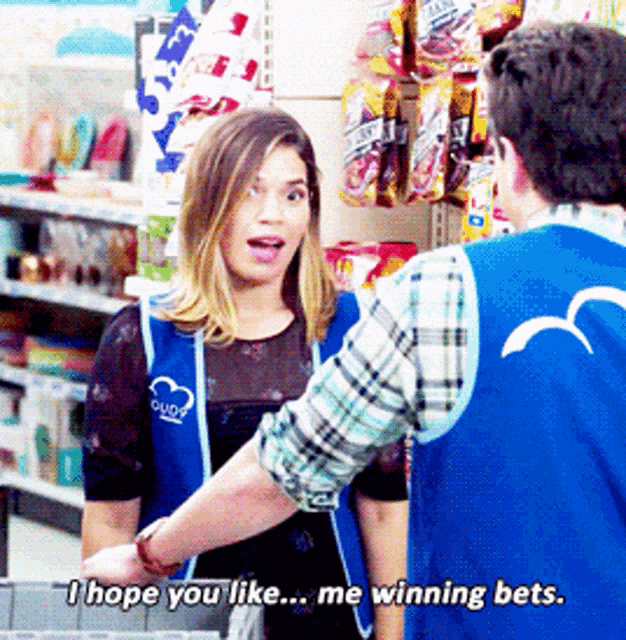 Superstore Amy Sosa Winning Bets GIF