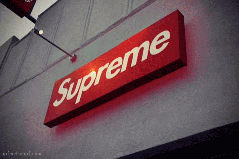 Supreme Flashing Sign Board Brand Logo GIF
