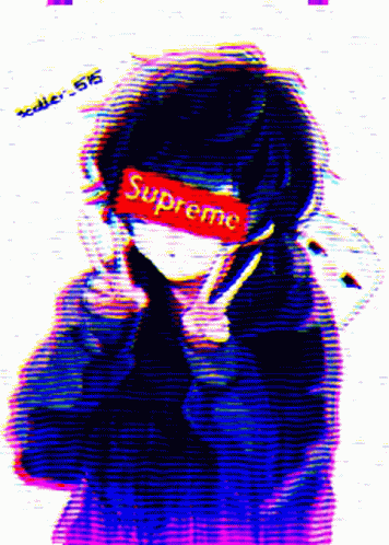 Supreme Sad Anime Eyes Covered Peace Out GIF