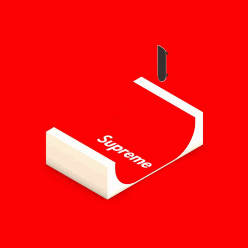 Supreme Skateboard Jumping In Ramp GIF