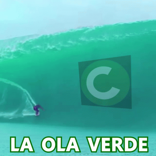 Surfer Riding Wave La Ola Verde