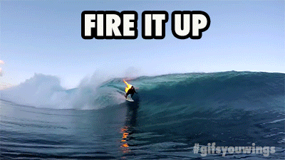 Surfing Fire It Up On Fire GIF