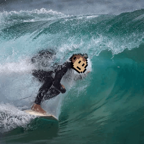 Surfing Monkey Baby Business GIF