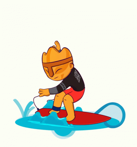 Surfing Olympics Cartoon Waves GIF
