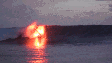 Surfing On Fire Tricks GIF