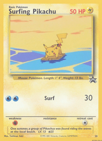 Surfing Shocked Pikachu GIF
