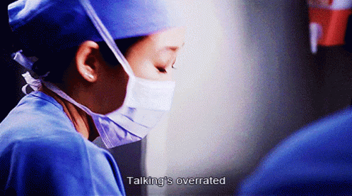 Surgeon Close Up With Words Talking Is Overrated