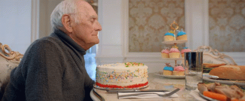 Surprise Cake Smash For Happy 65th Birthday GIF