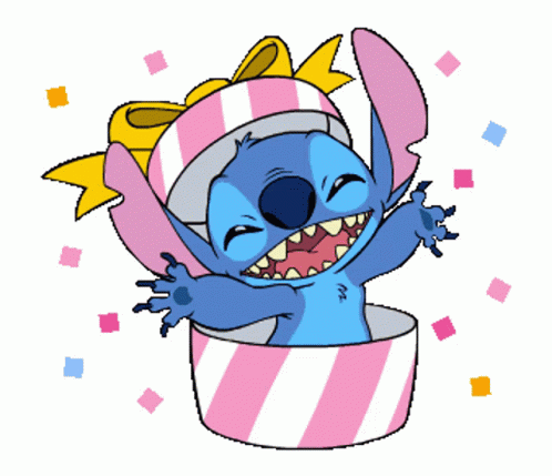 Surprise Playful Stitch Hi GIF
