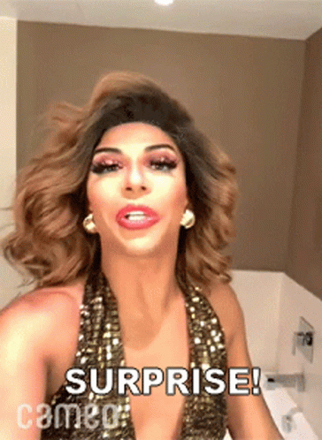 Surprise Surprise Meme Girly Curly GIF