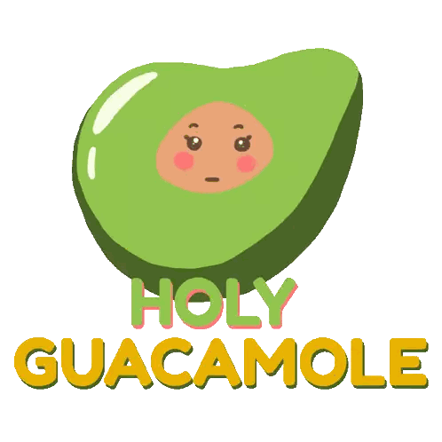 Surprised Avocado with Holy Guacamole Text