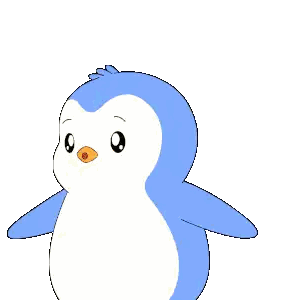 Surprised Blue and White Penguin