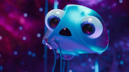 Surprised Blue Cartoon Character