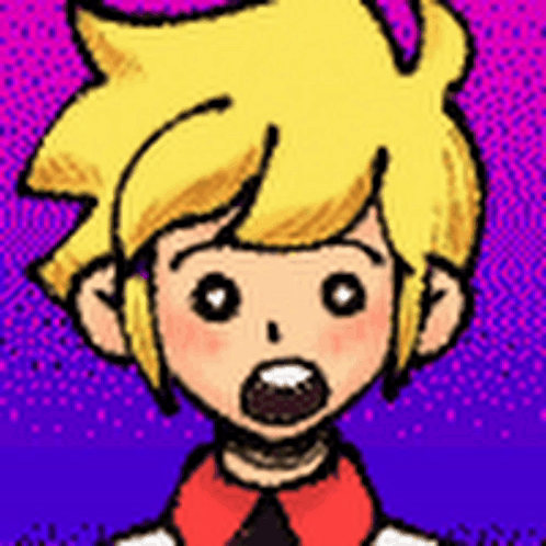 Surprised Cartoon Boy with Yellow Hair