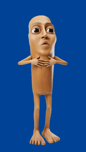 Surprised Cartoon Character On Blue Background GIF