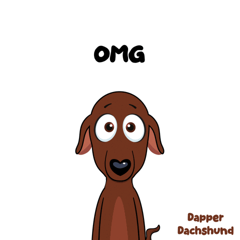 Surprised Cartoon Dachshund Omg