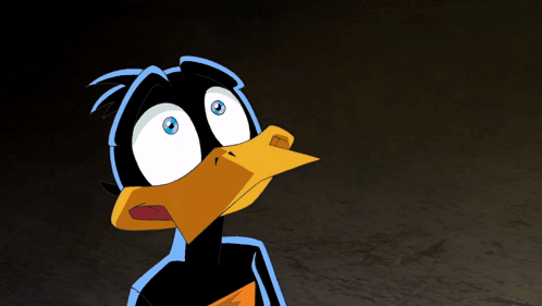Surprised Cartoon Duck With Heart Eyes