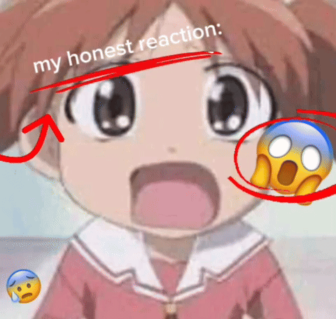 Surprised Cartoon Girl My Honest Reaction