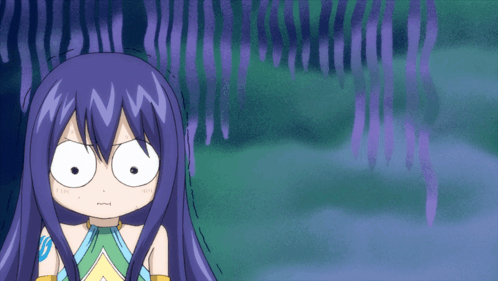 Surprised Cartoon Girl on Purple Background