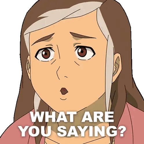 Surprised Cartoon Girl Saying What