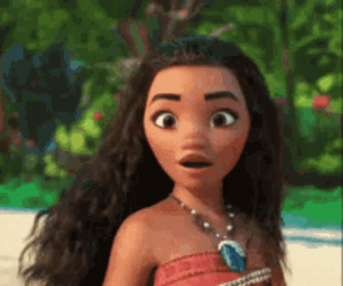 Surprised Cartoon Girl Wearing Necklace