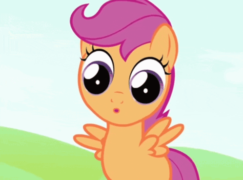 Surprised Cartoon Pony with Big Eyes