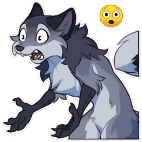 Surprised Cartoon Wolf