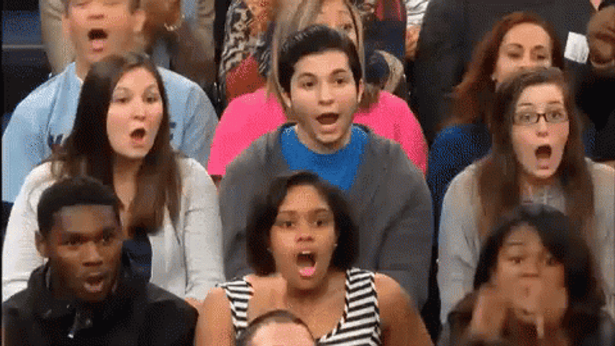 Surprised Crowd Cheering Standing Ovation GIF