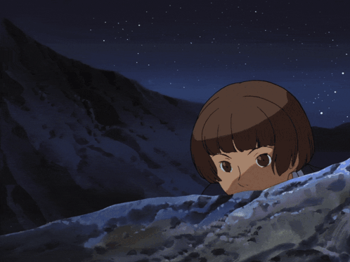 Surprised Girl Looking Up at Stars